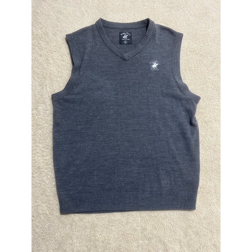 Beverly Hills‎ Polo Club Charcoal Grey V-neck Sleeveless Sweater Vest Size 2XL